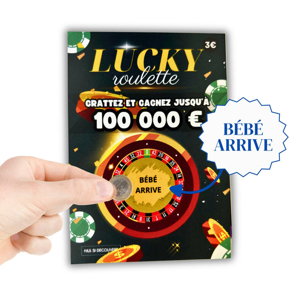 Lucky Roulette - Carte à Gratter annonce "Bébé arrive"
