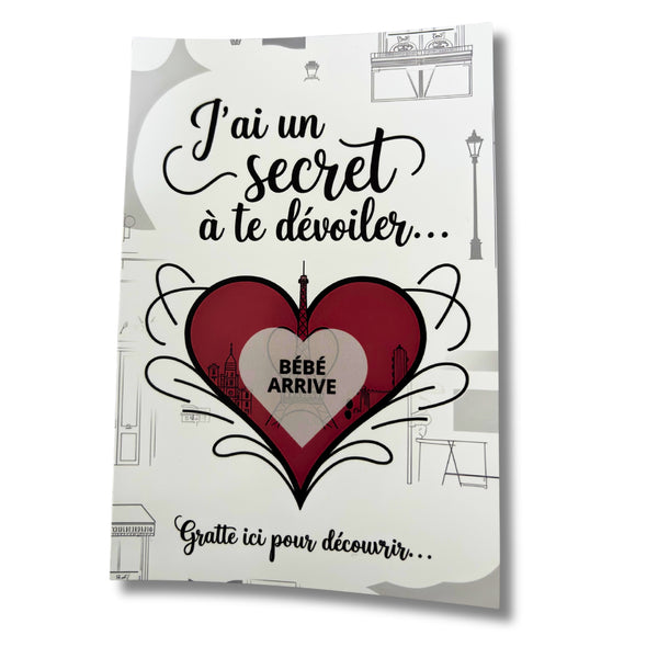 Carte à gratter annonce grossesse “Bébé arrive” – Édition Paris