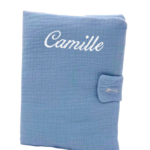 Protège carnet de santé personnalisé – broderie - gaze de coton
